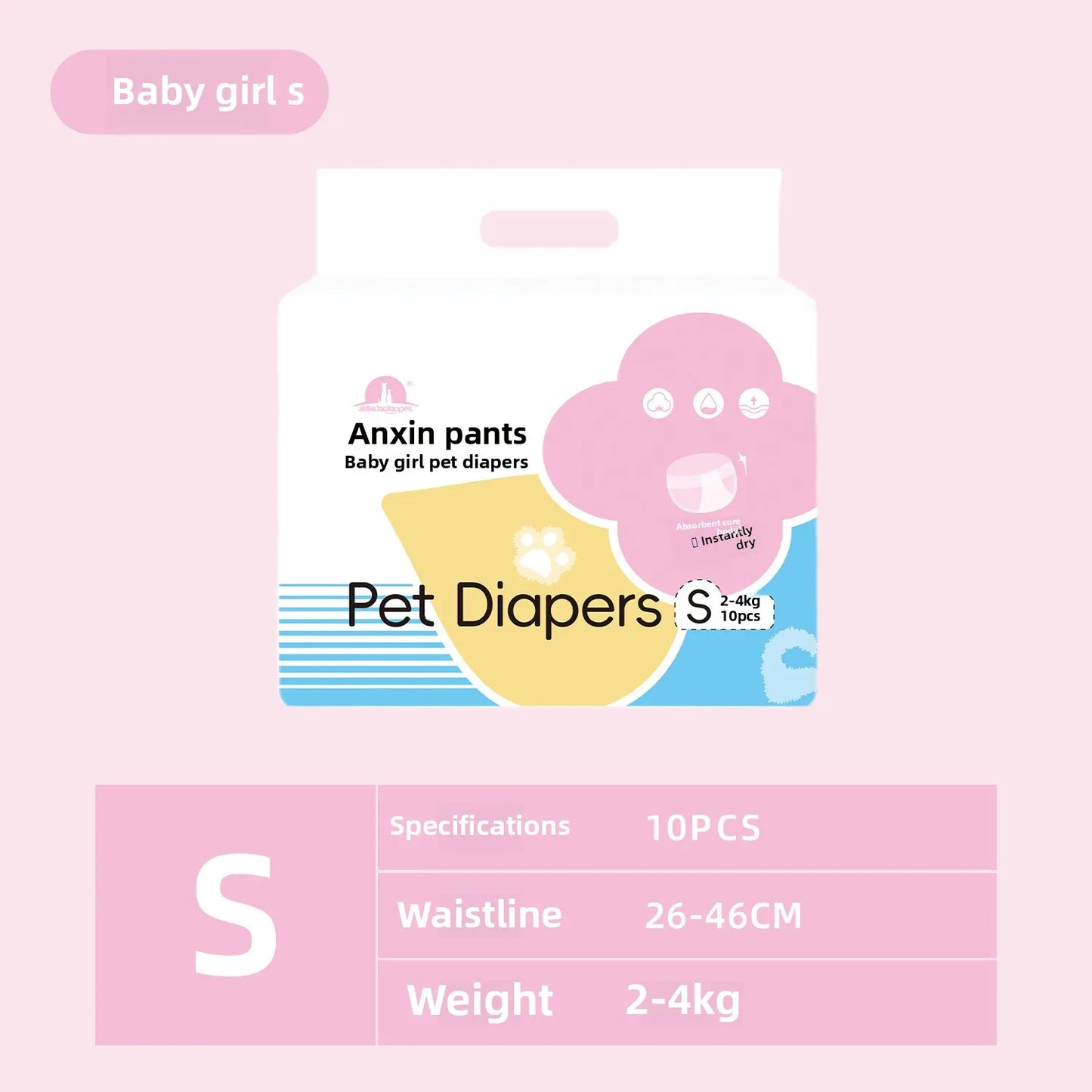 Wearable Pet Diapers Waterproof Anti-Side Leakage Menstrual Shorts Thin Breathable Comfortable Disposable Pet Male Dog Diapers