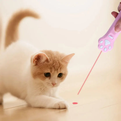 Laser Cat Teasing Stick 5 Modes + Red Dot LED Light Pointer Indoor Interactive Projection Toys Dog Kitten Pet Accessories