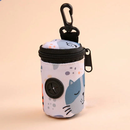 Hangable Dog Poop Bag Dispenser Zipper Dogs Walking Accessory Waste Bag Holder Portable Cute Garbage Bags Organizer Pet Supplies