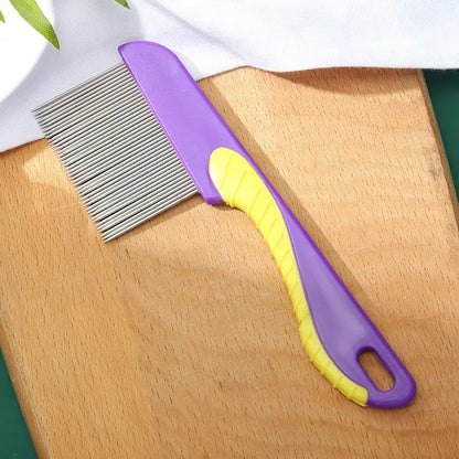 Pet Dog Cat anti Lice Comb Stainless Steel Long and Short Needle Dog Grooming Comb Deworming Eggs Knot Grooming Grate Flea Combs