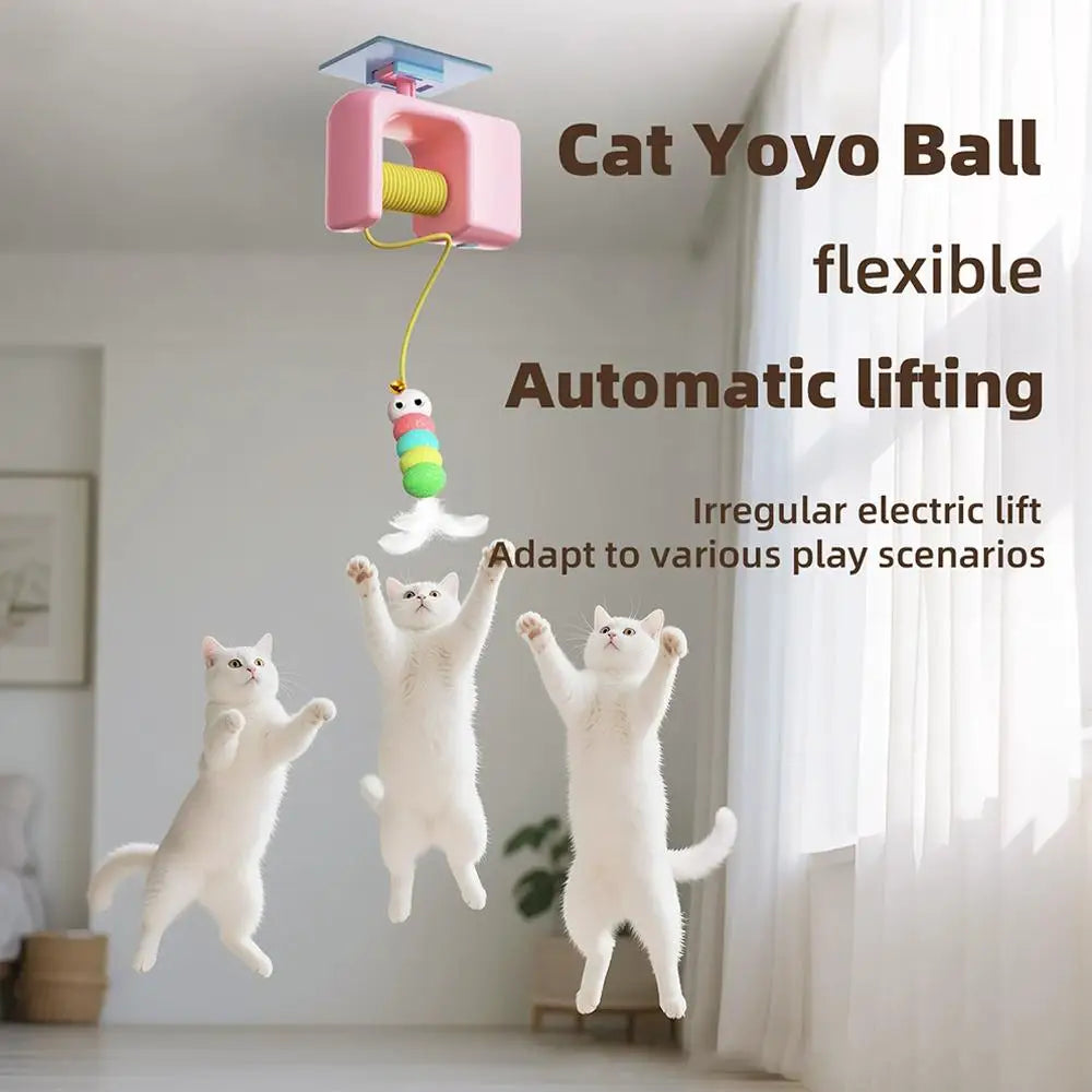 Cat Scratching Rope Feather Funny Kitten Playing Game Interactive Toy Retractable Hanging Door Mouse Catnip Scratch Rope Toy