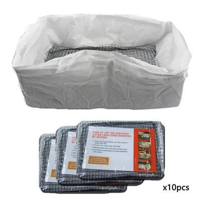 Cat Litter Bags Liners 10Pcs Drawstring Sifting Cat Litter Bags with Filter Net Reusable Litter Box Liners Thick Cat Bags
