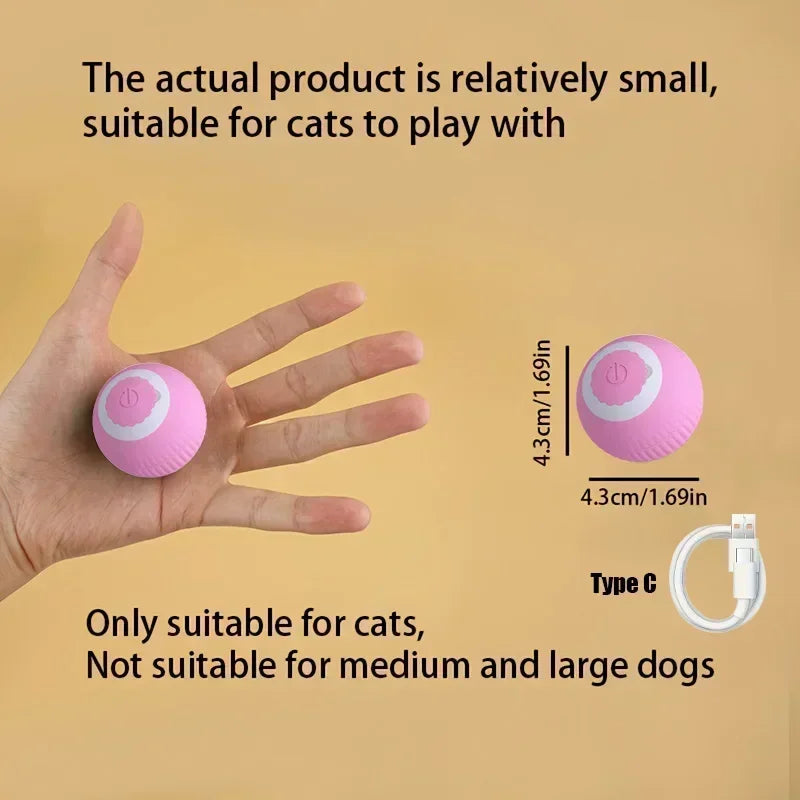 Interactive Cat and Dog Toys Ball Auto Electric Rolling Ball Toys for Cats/Kitty Pets Smart Automatic Teaser USB Rechargeable
