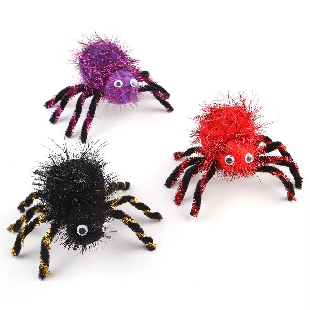 20 Styles Assorted Halloween Cat Toy Accessories Set Multiple Plush Interactive Cat Wand Spider Feather Pet Toys