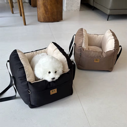 Portable Dog Car Seat Bed Booster Washable Home Cat Nest with Storage Pockets Soft Nest for Small Dogs and Cats Puppy Carrie