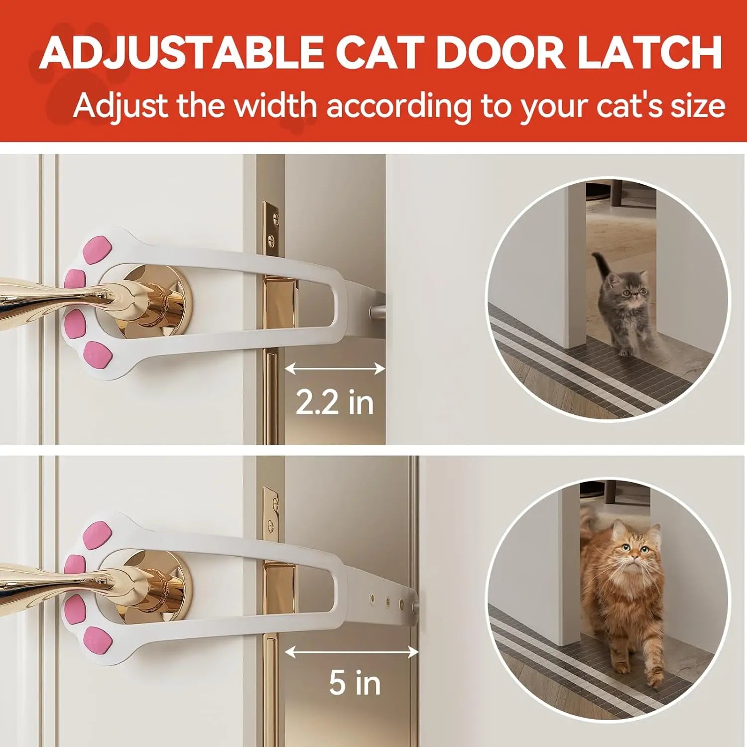 Cat Door Holder Latch Adjustable Dog Door Stopper Elastic Gate Lock Flex Latch Strap Keep Dog Out from Entering Pet Gate Supply